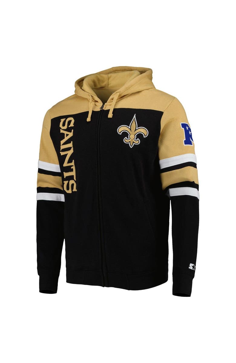 STARTER Men's Starter Black New Orleans Saints Extreme Full-Zip Hoodie Jacket, Alternate, color, 