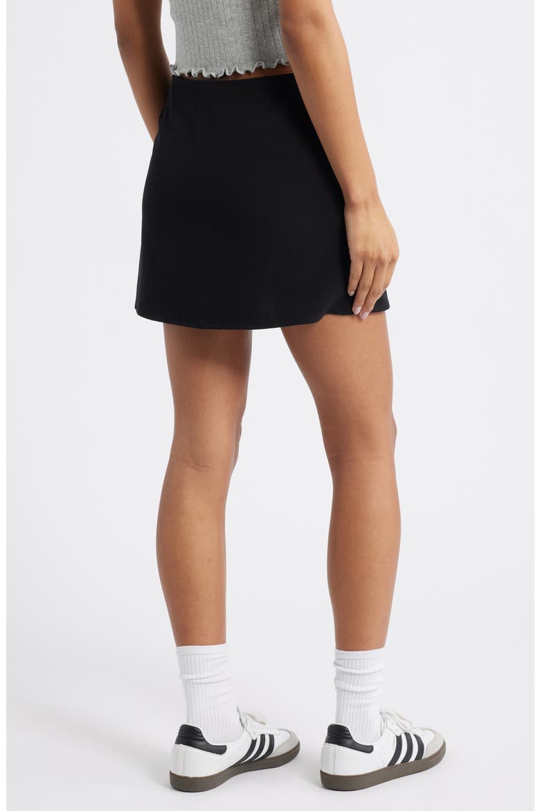 Tie Faux Wrap Miniskort, Alternate, color, BLACK