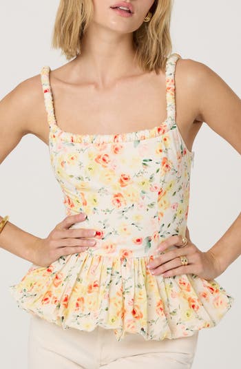新品 大人気商品  ASTR Nordstrom | Camisole Cotton Peplum Bubble Label the トップス