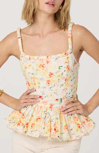 ASTR the Label Bubble Peplum Cotton Camisole