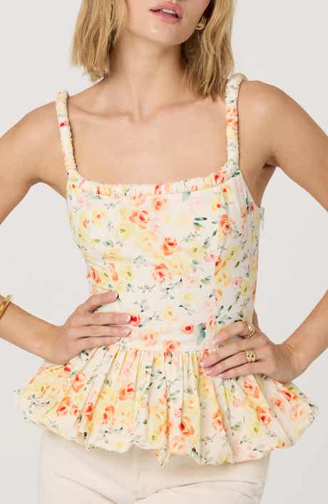 ASTR the Label Bubble Peplum Cotton Camisole