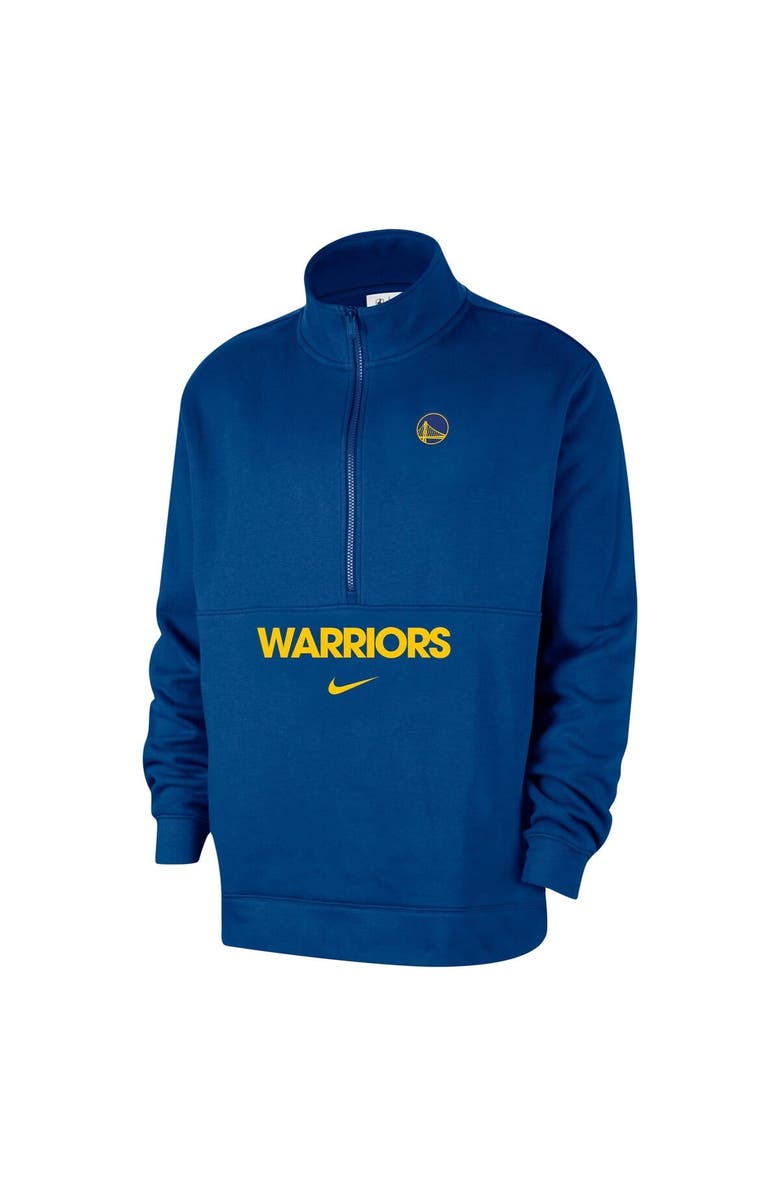 Nike Men's Nike Blue Golden State Warriors Courtside Club Half-Zip Jacket, Alternate, color, Blue