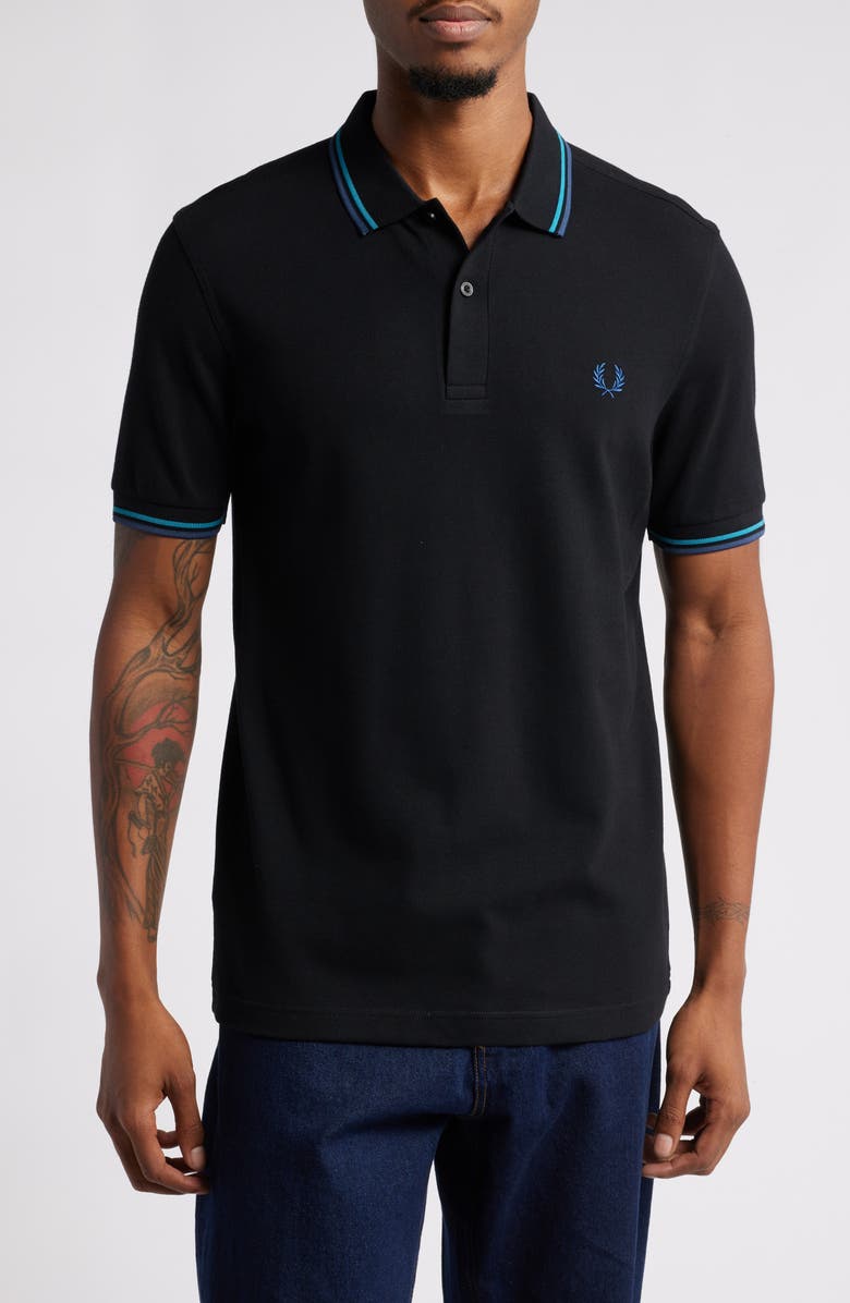 Fred Perry Extra Trim Fit Twin Tipped Piqué Polo, Main, color, 