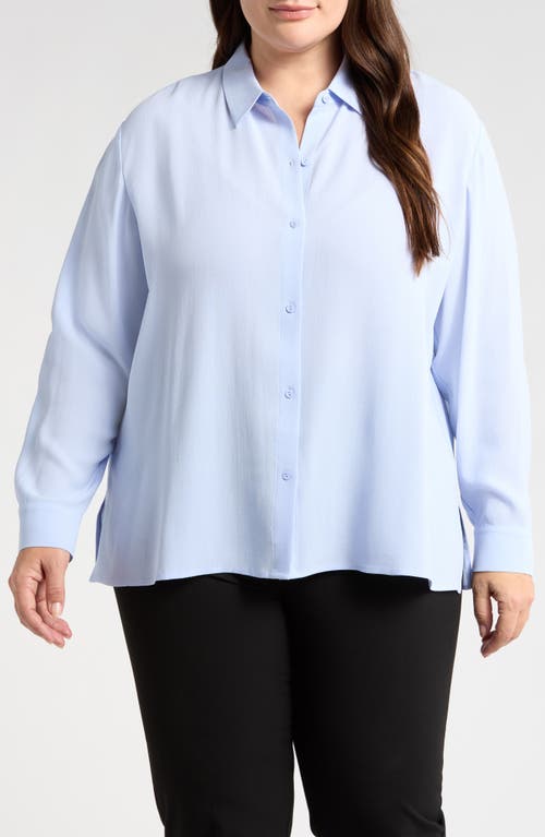 Eileen Fisher Silk Button-up Shirt In Bellflower