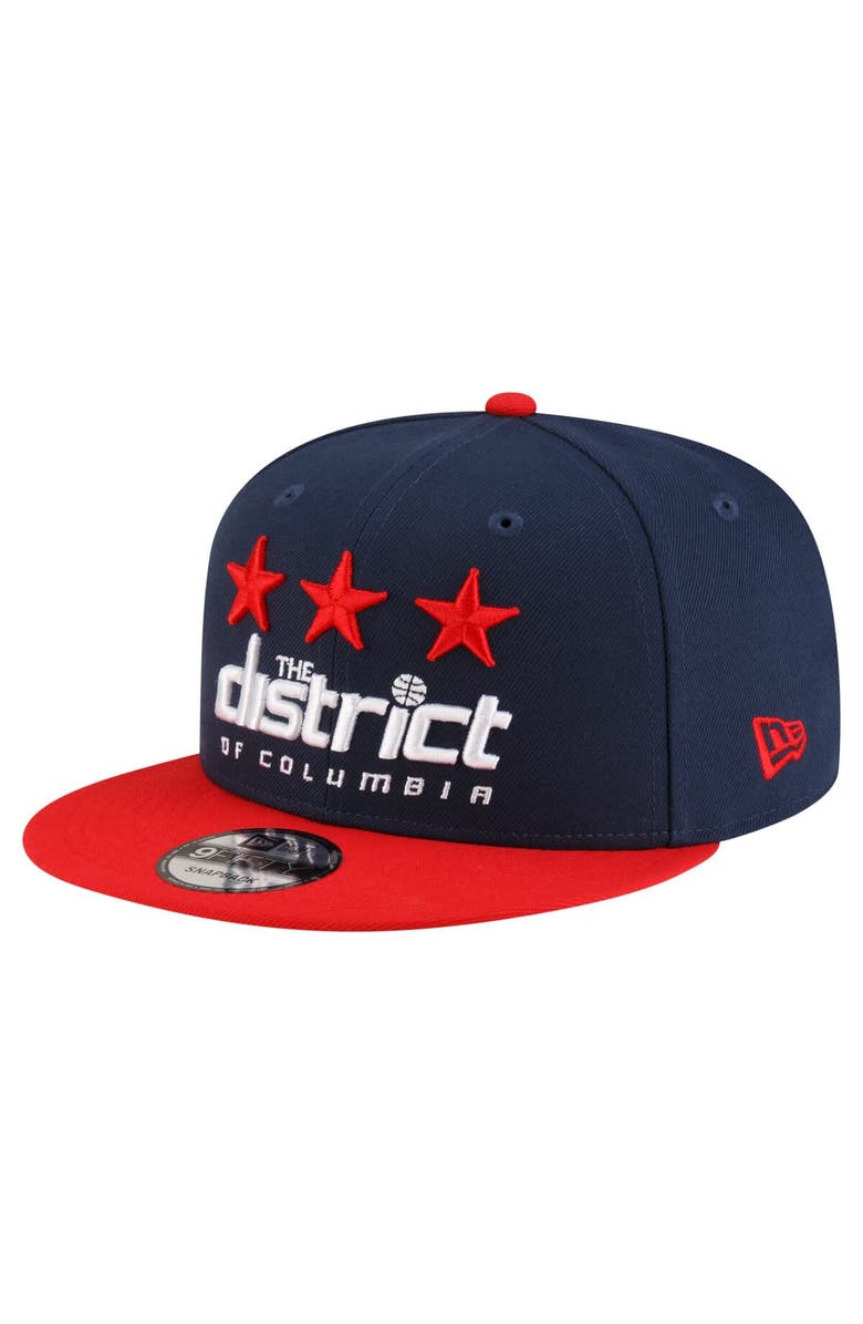 New Era Men's New Era Navy/Red Washington Wizards Jersey Hook Statement Edition 9FIFTY Snapback Hat, Alternate, color, Navy