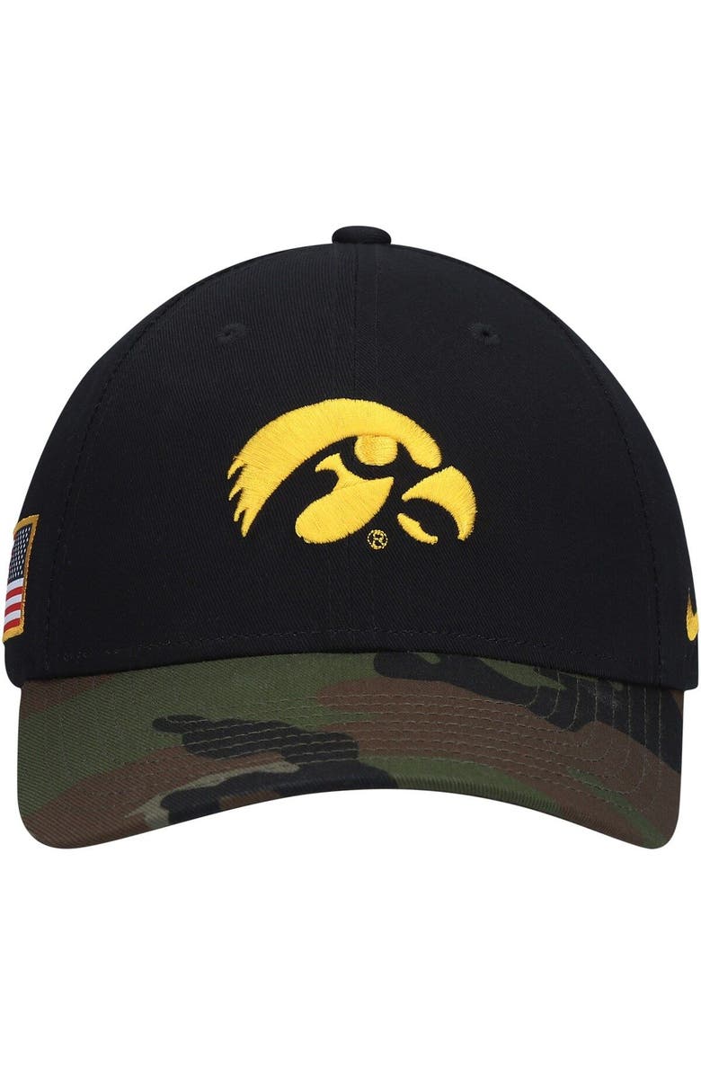Nike Men's Nike Black/Camo Iowa Hawkeyes Military Appreciation Legacy91 Adjustable Hat, Alternate, color, 
