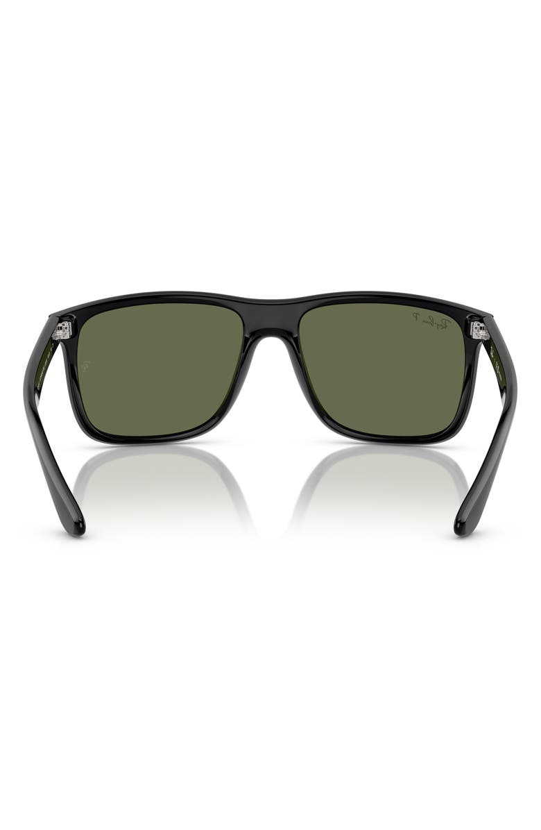 Ray-Ban 57mm Polarized Square Sunglasses, Alternate, color, Black