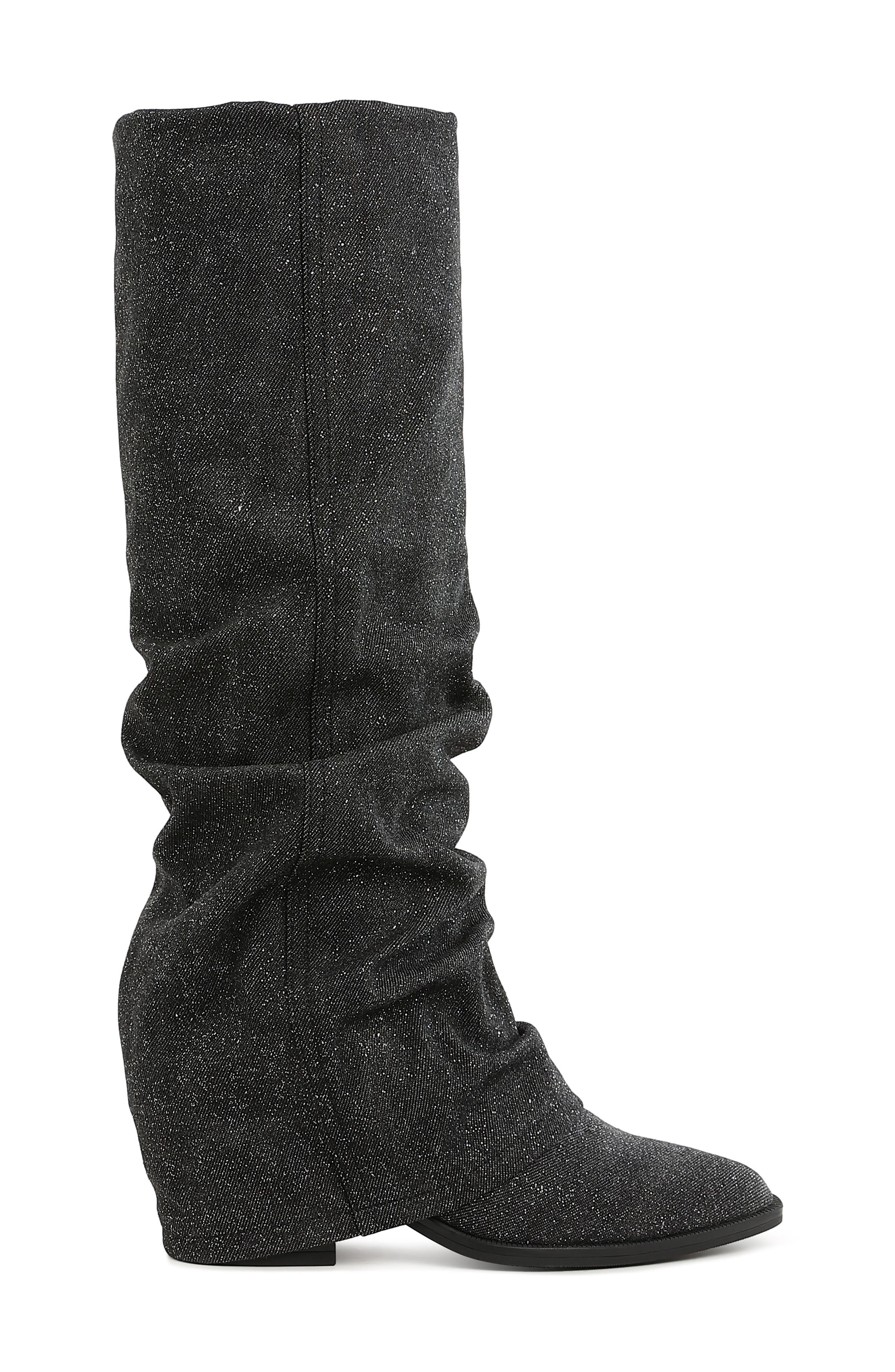 LONDON RAG Capella Ruched Boot, Alternate, color, Black