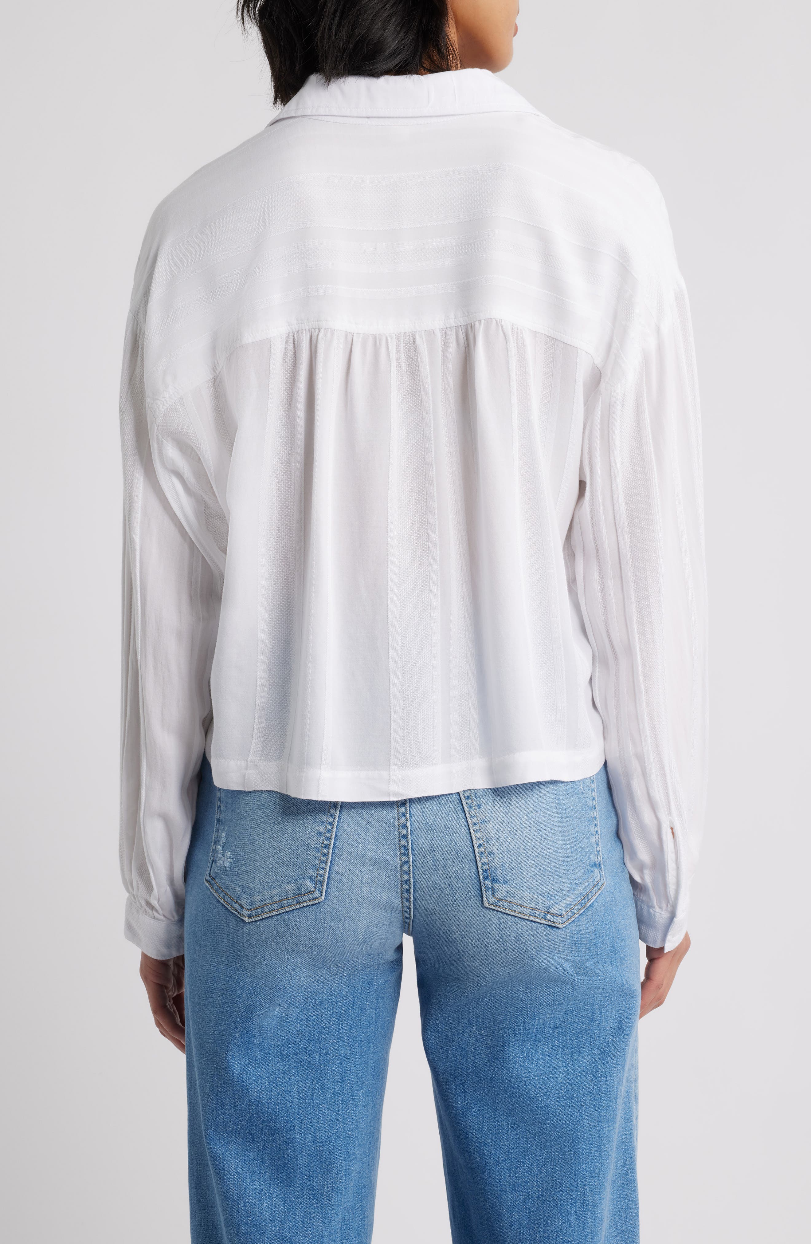 Shirred Button-Up Shirt - image 2