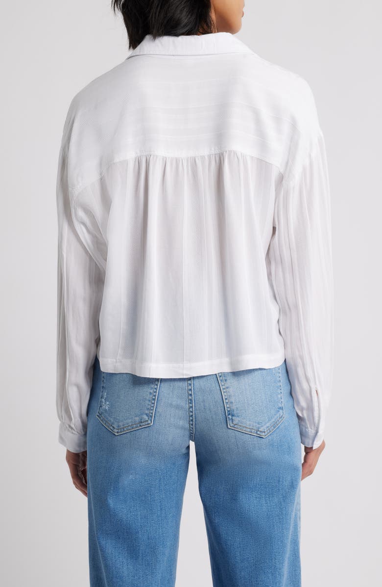 Cloth & Stone Shirred Button-Up Shirt, Alternate, color, White