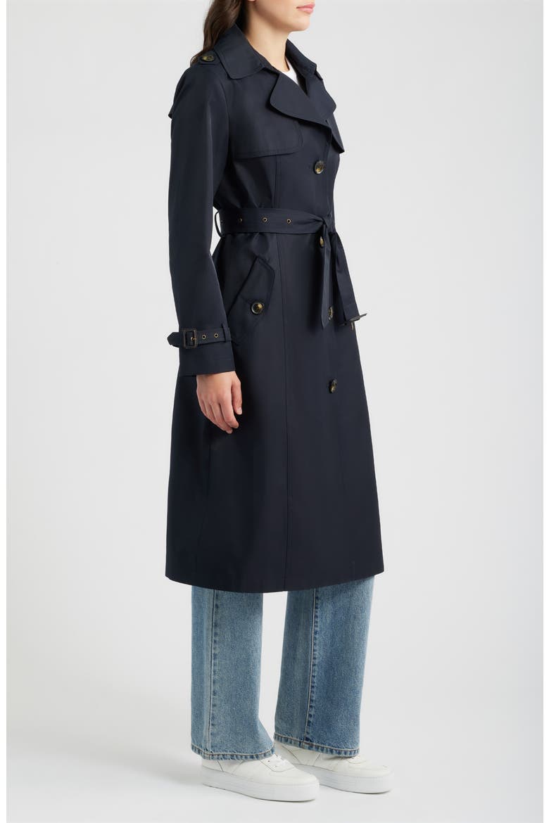 Tie Belt Trench Coat, Alternate, color, NAVY