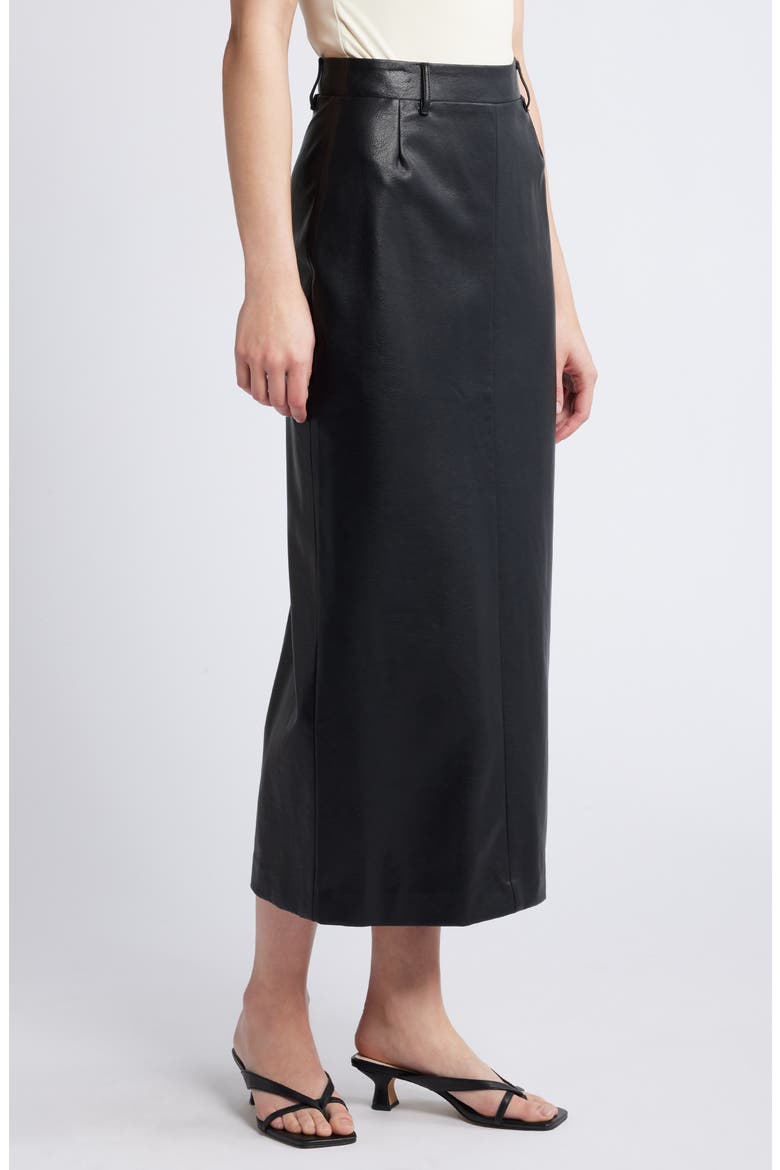 Yve Faux Leather Maxi Skirt, Alternate, color, BLACK