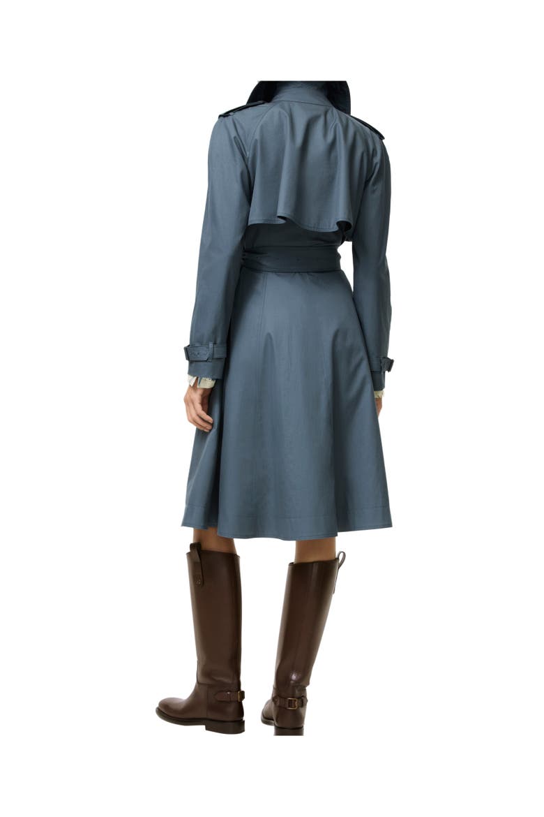 Long Tropical Gabardine Pembury Trench Coat, Alternate, color, Seafarer blue