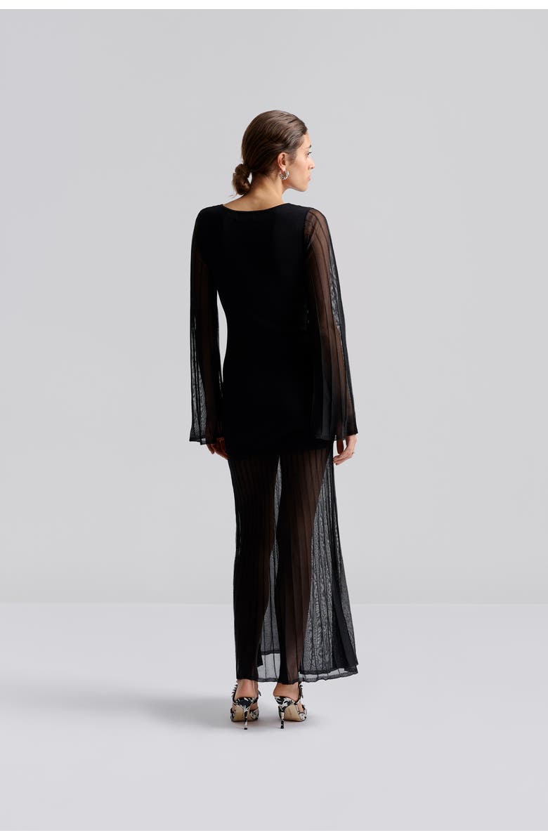 Malina Haisley Sheer Knitted Maxi Dress, Alternate, color, Black