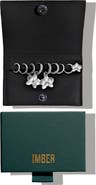 IMBER Set of 9 Orchid Hoop, Stud & Drop Earrings