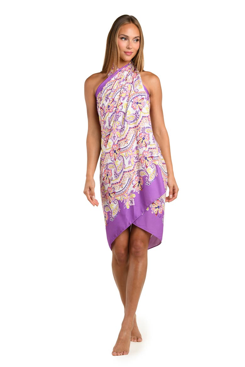Lilac Cascade Cover-Up Pareo, Alternate, color, PURPLE MULTI