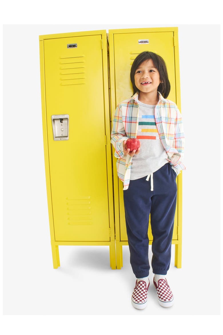 Kids Long Sleeve Rainbow Flannel Button Down, Alternate, color, Rainbow Plaid