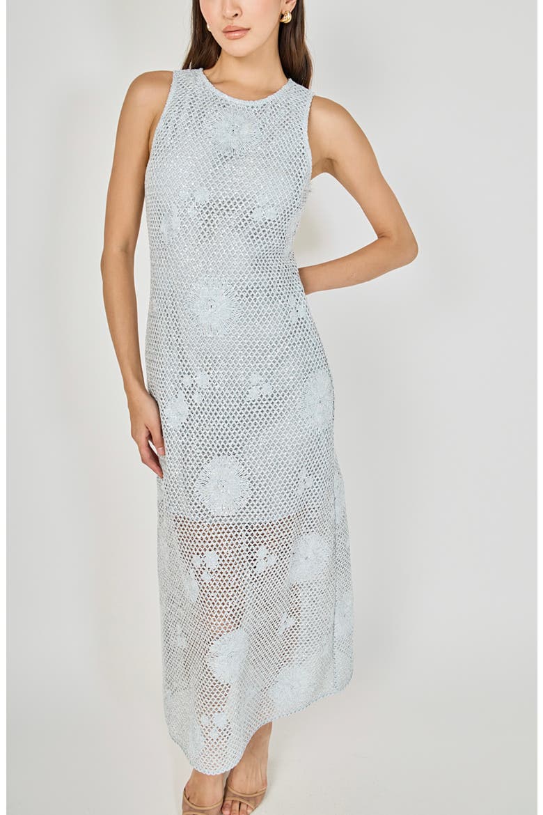 Textured Sleeveless Maxi Dress, Alternate, color, BLUE