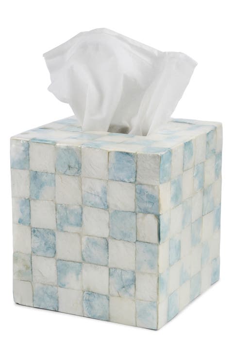 Violet Check Boutique Tissue Box Cover