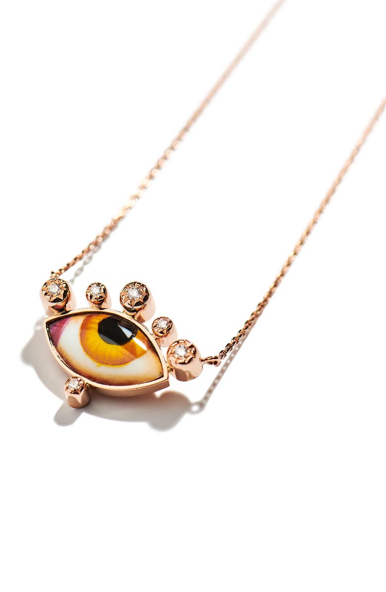 LITO Russe Petit Ambre Diamond Pendant Necklace, Alternate, color, Amber