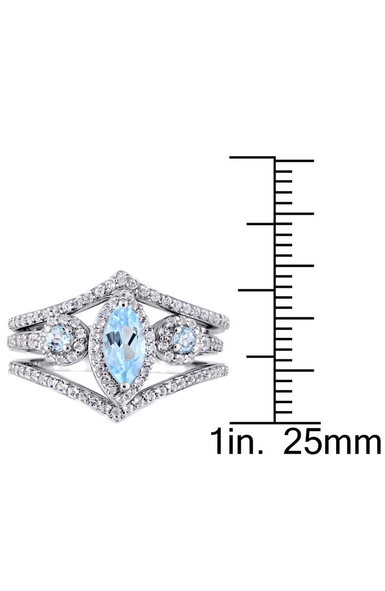 Julianna B. Blue & White Topaz Cluster 3-Stone Ring, Alternate, color, Topaz