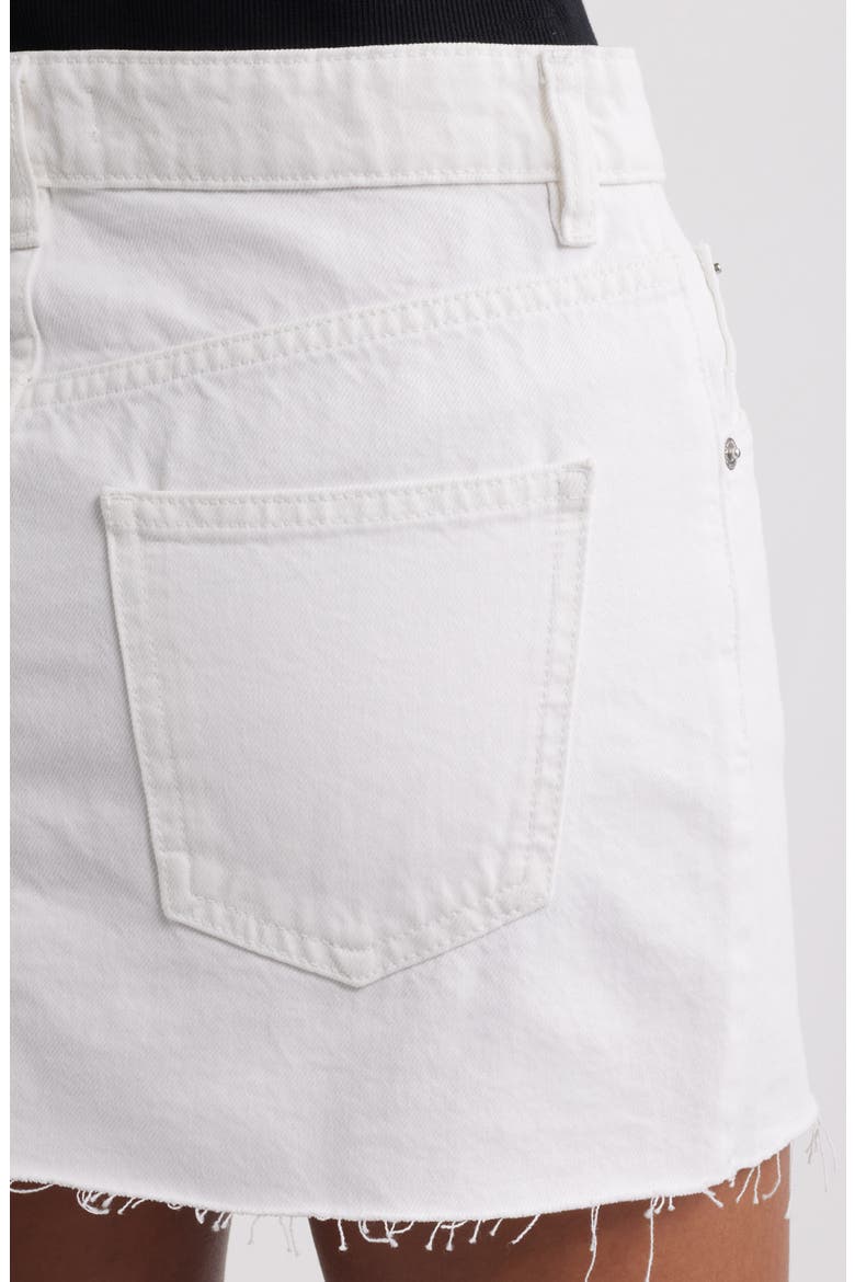 Rica Raw Hem Denim Miniskirt, Alternate, color, WHITE