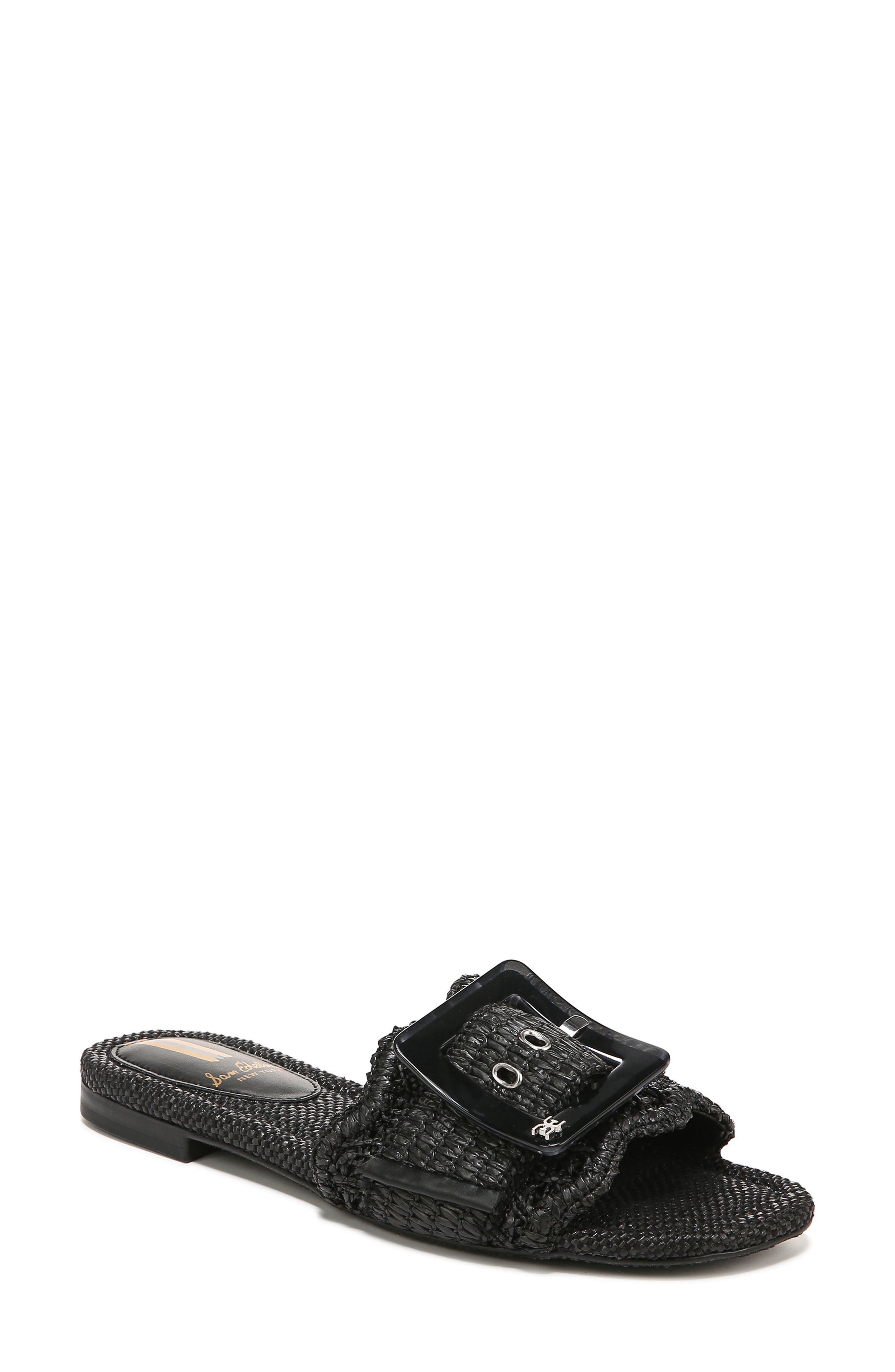 Sam Edelman Bambi Raffia Buckle Slide Sandal, Main, color, 