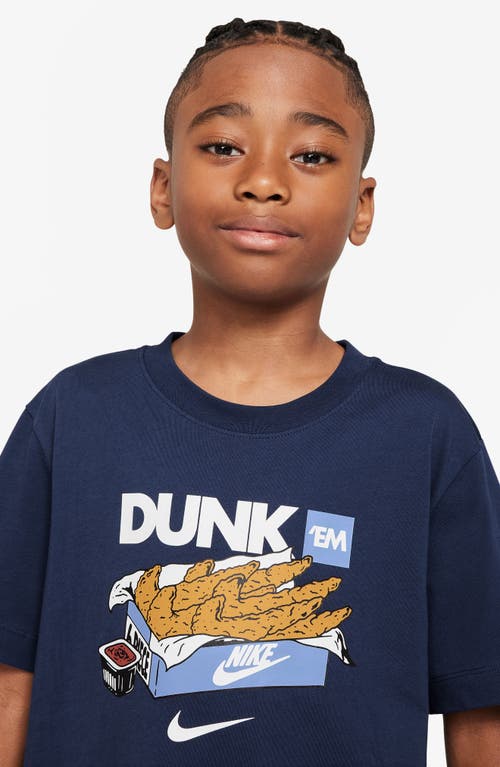 Nike Kids' Sportswear Cotton Graphic T-shirt In Midnight Navy