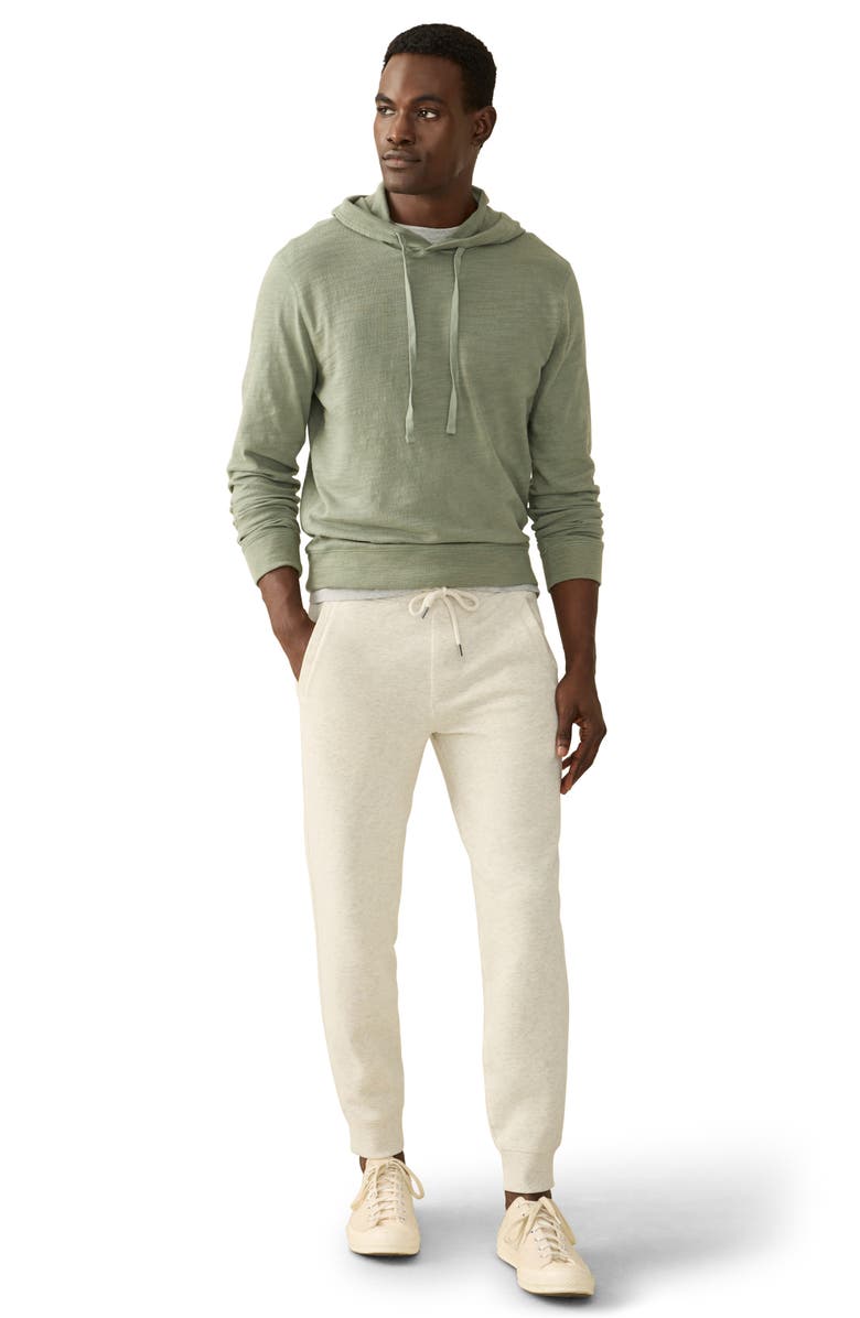 Faherty High Standard Organic Pima Cotton Blend Fleece Joggers, Alternate, color, Antique Ivory Heather