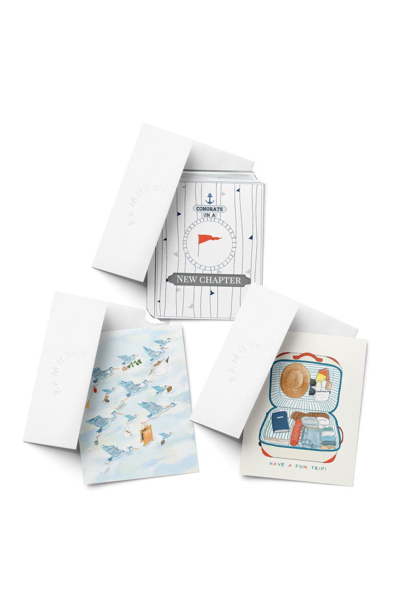 Ramus & Co Everyday Greeting Card Pack Sets (3 ct, Assorted) New Chapter, Have a Fun Trip, Bird Migration, Main, color, Multi-Pack