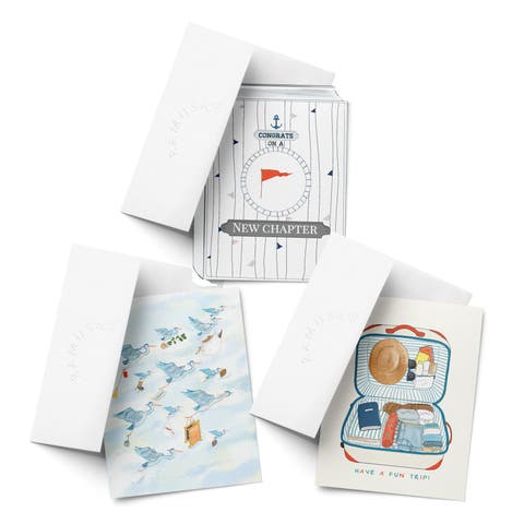 Everyday Greeting Card Pack Sets (3 ct, Assorted) New Chapter, Have a Fun Trip, Bird Migration