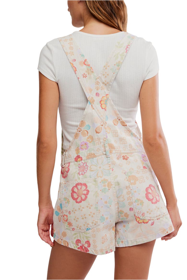 Ziggy Floral Short Overalls, Alternate, color, SUN DRENCHED COMBO
