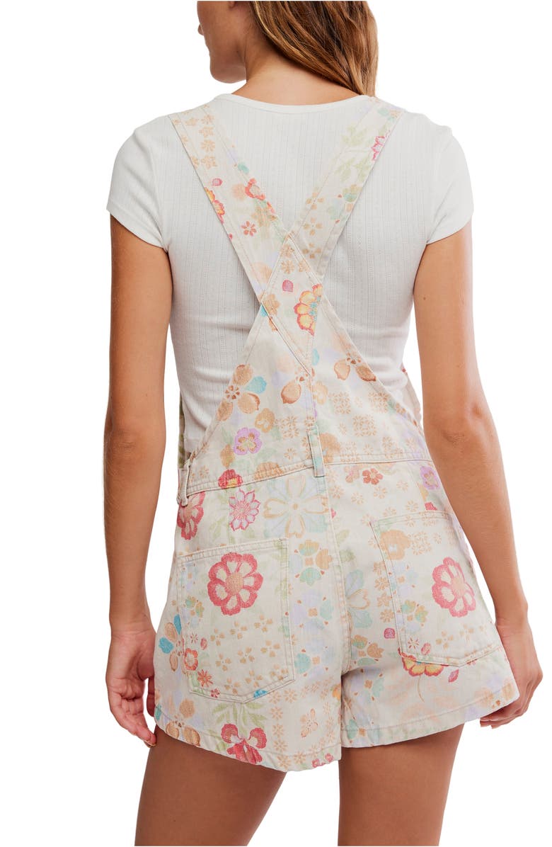 Free People Ziggy Floral Short Overalls, Alternate, color, 