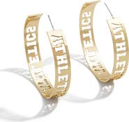 WEAR by Erin Andrews x Baublebar Oakland Athletics Large Cutout Hoop Earrings