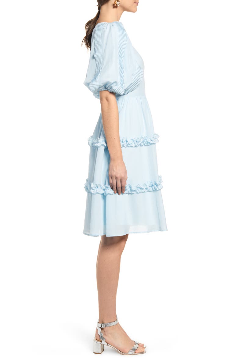 Ruffle Sleeve Dress, Alternate, color, BLUE WINTER