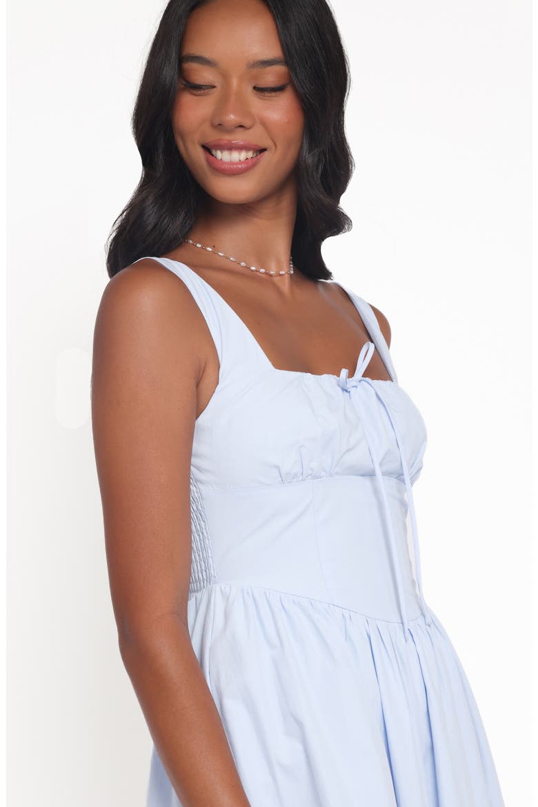 Kinslee Corset Cotton Blend Midi Dress, Alternate, color, BLUE