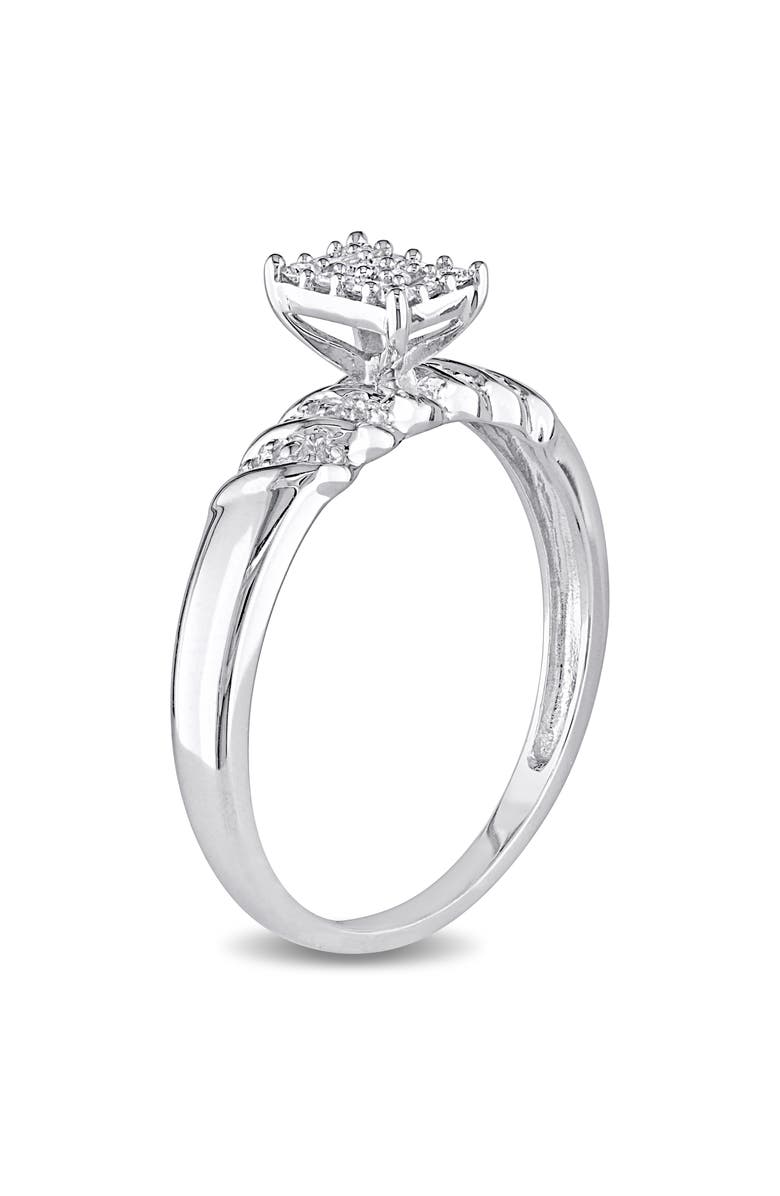 Julianna B. Diamond Cluster Engagement Ring, Alternate, color, Sterling Silver