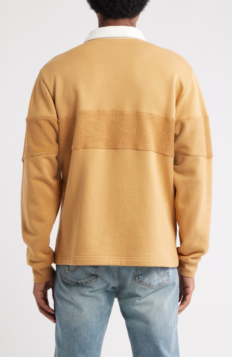 ICECREAM Box Fit Punchy Long Sleeve Cotton French Terry Polo, Alternate, color, Apple Cinnamon