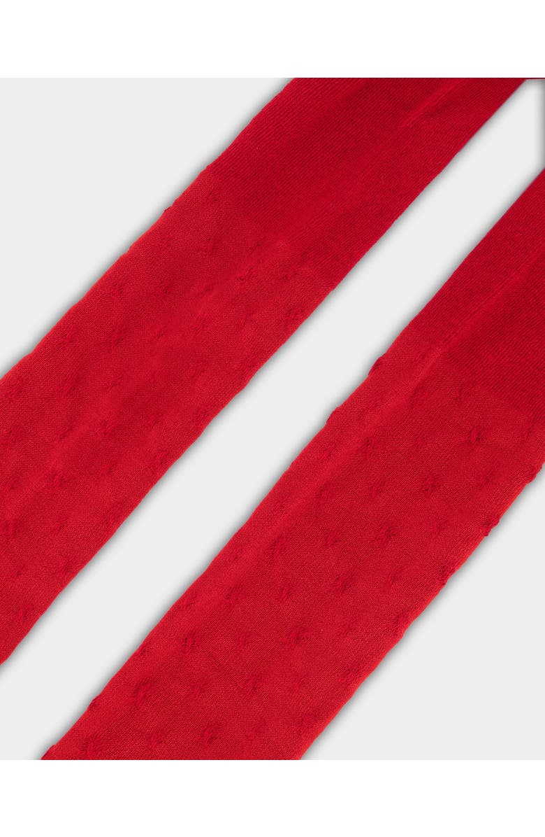 Deux par Deux Knit Tights with Tone-On-Tone Star, Alternate, color, Red