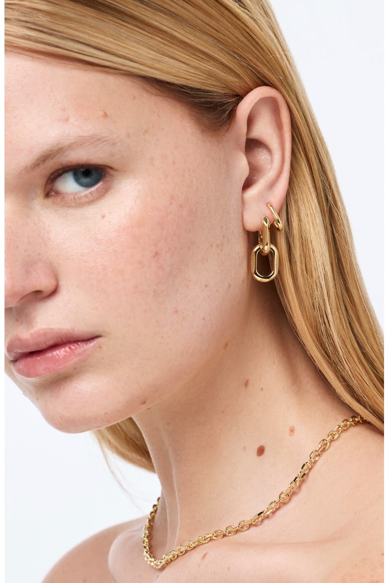 Eve Link Hoop Earrings, Alternate, color, GOLD