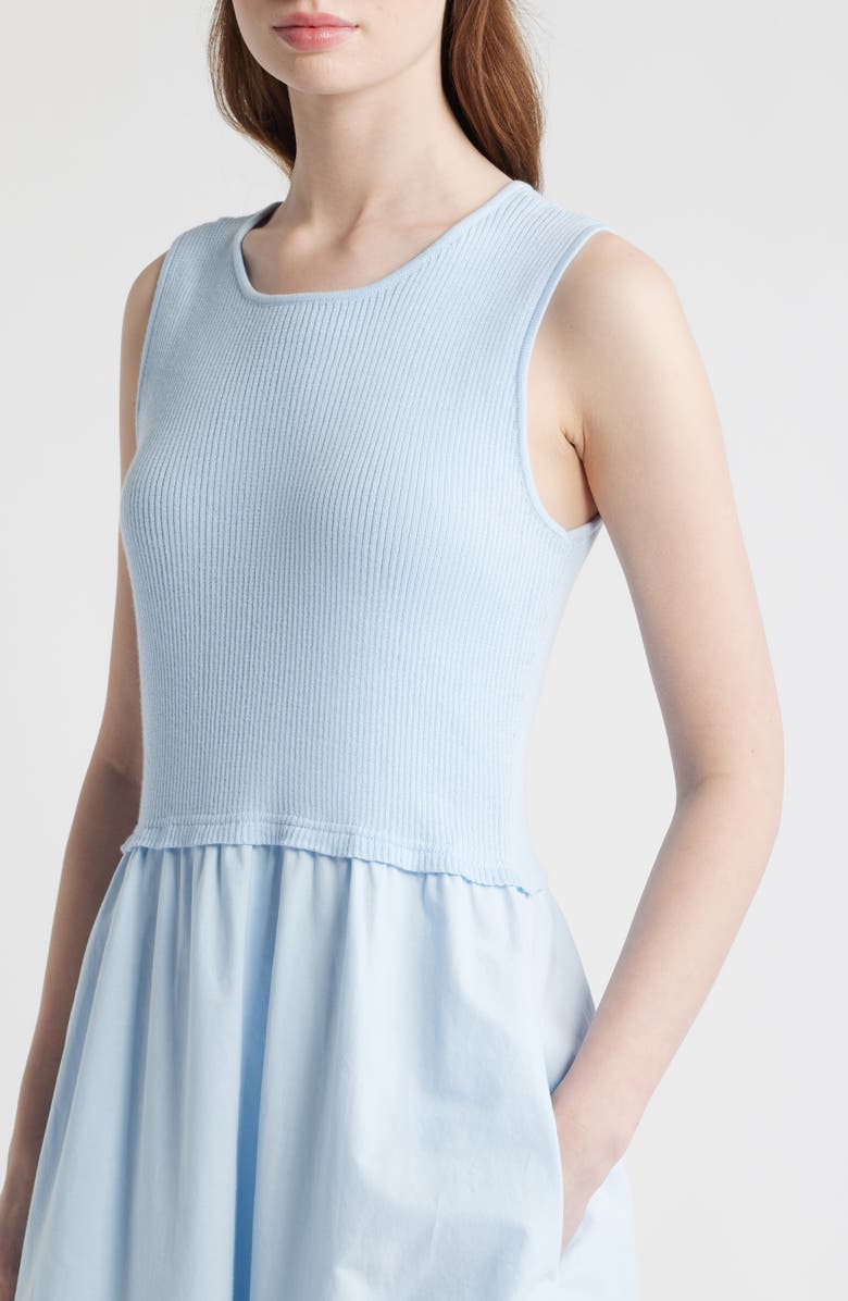 Sam Edelman Mixed Media Eyelet Detail Maxi Dress, Alternate, color, Light Blue