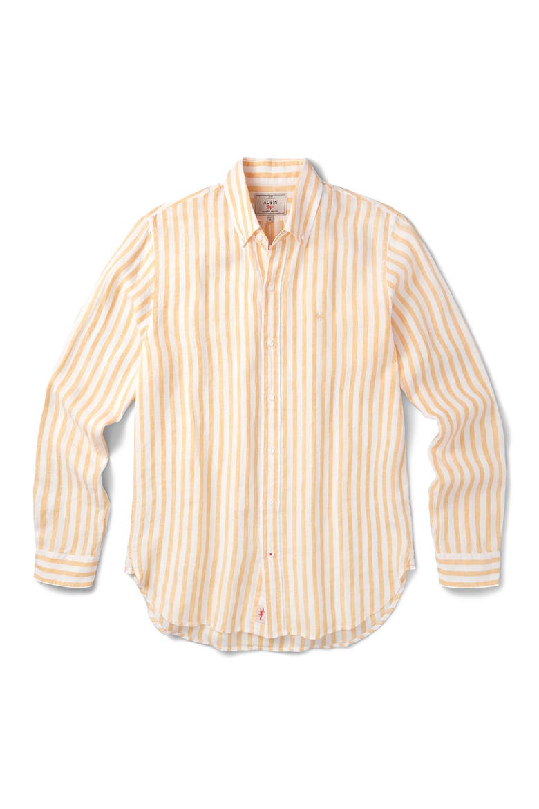 Worlaby Linen Long Sleeve Shirt, Alternate, color, Yellow Stripe
