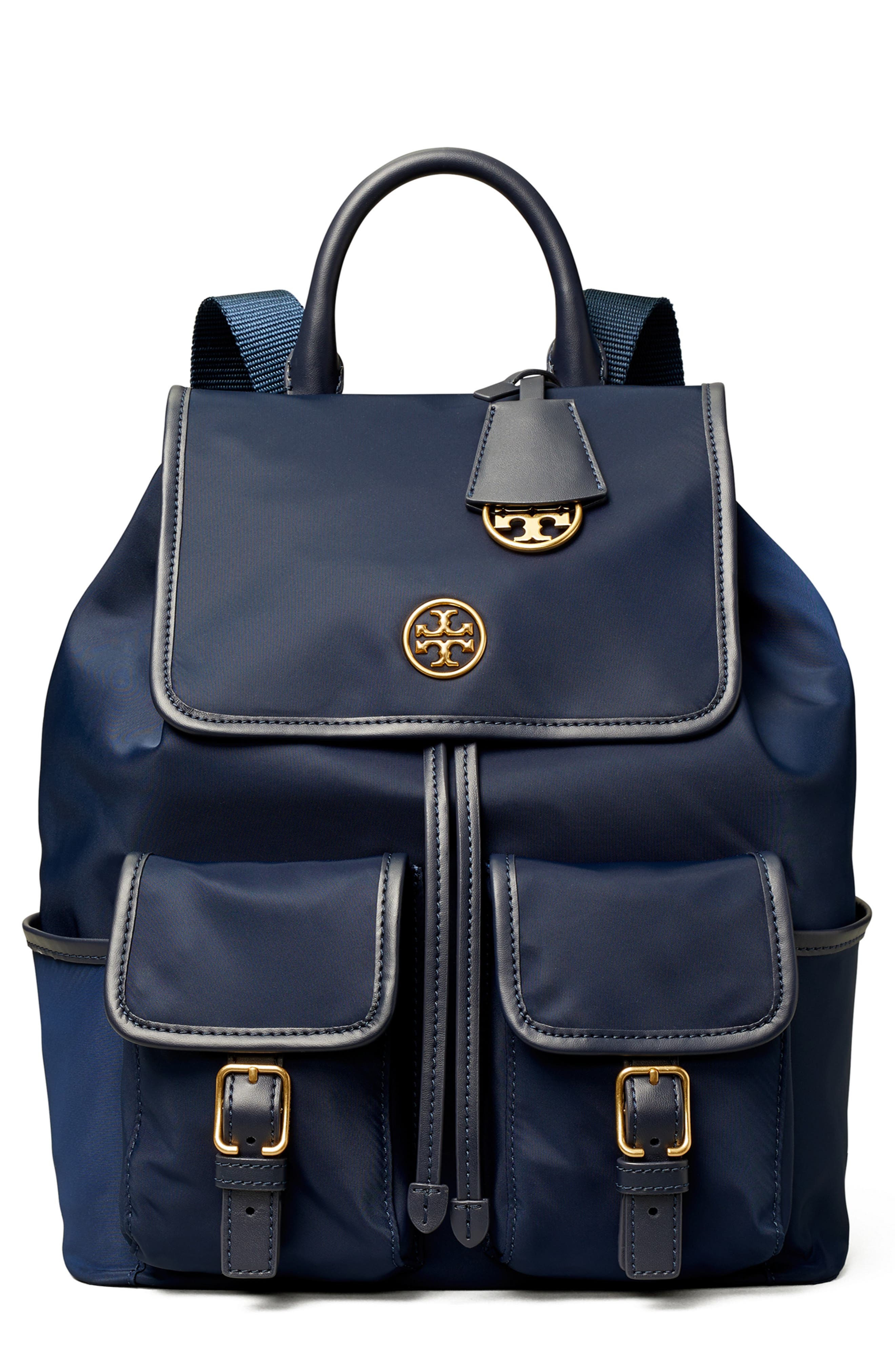 Piper Flap Nylon Backpack, Main, color, Z/DNUROYAL NAVY