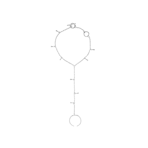 Lucy Quartermaine Multi Drop Hand Chain In Sterling Silver