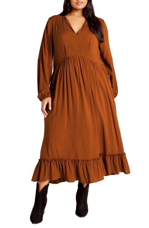 Alena Long Sleeve Midi Dress (Plus)