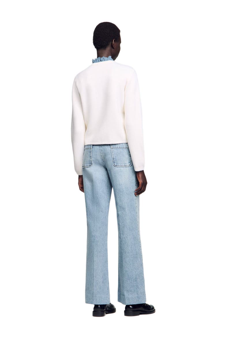 High-neck cardigan, Alternate, color, Ecru