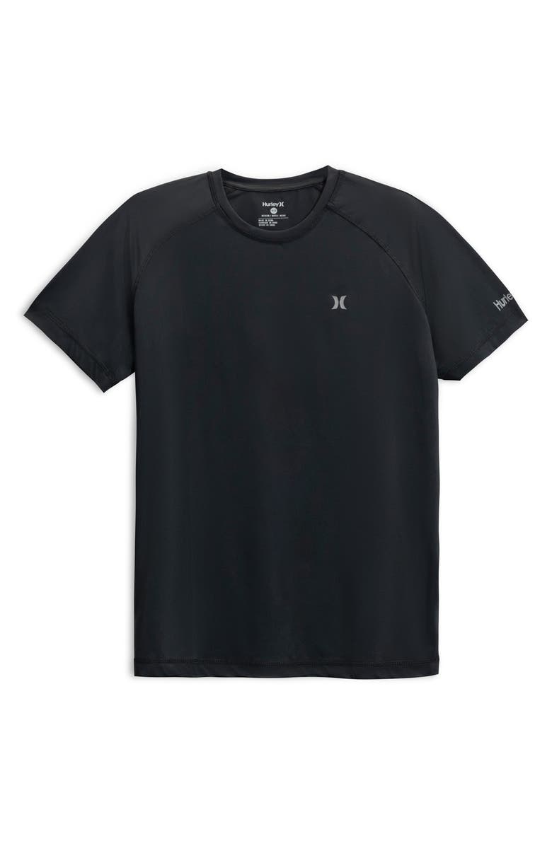 Hurley Icon Logo UPF 50+ Rashguard T-Shirt, Main, color, Black