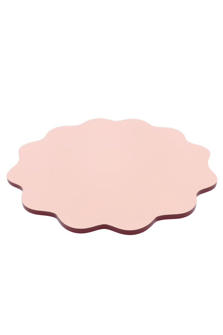 Scalloped Lacquerware Placemats - Set of 4, Main, color, Blush Pink