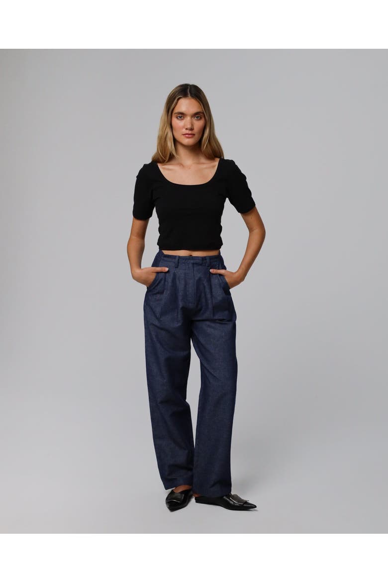 High Rise Trousers, Alternate, color, denim