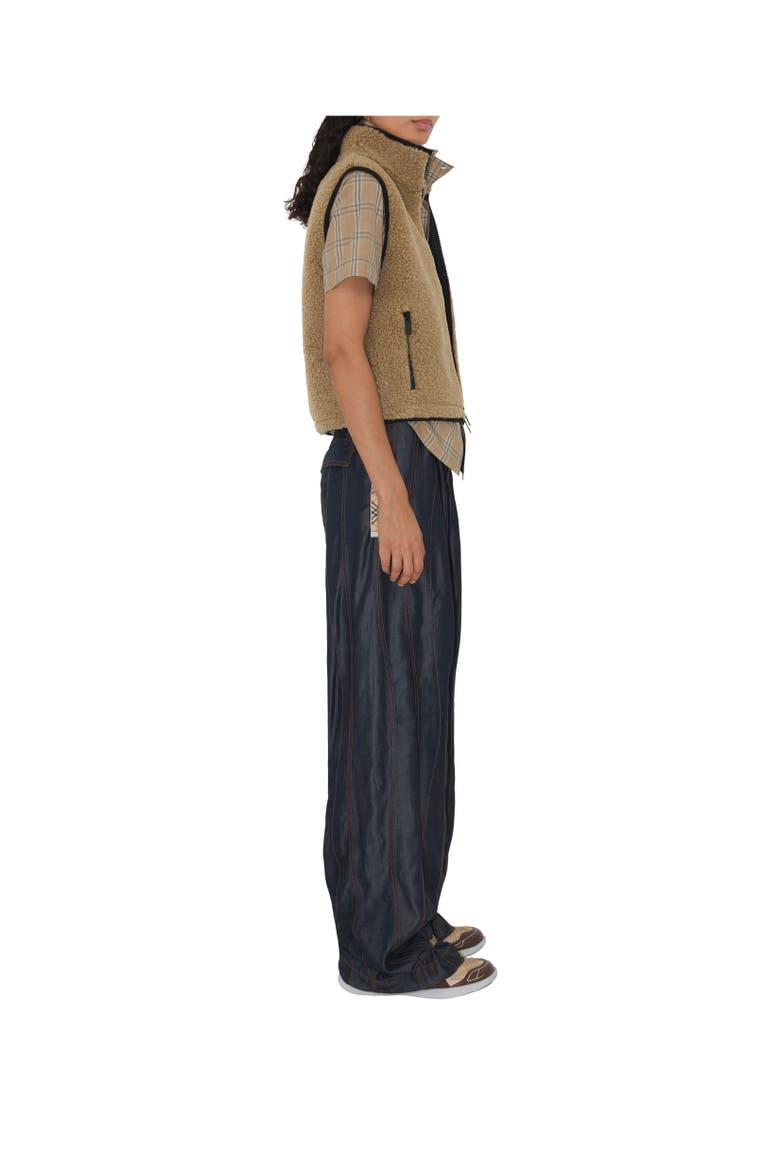 Cropped Fleece Gilet, Alternate, color, Shrew melange